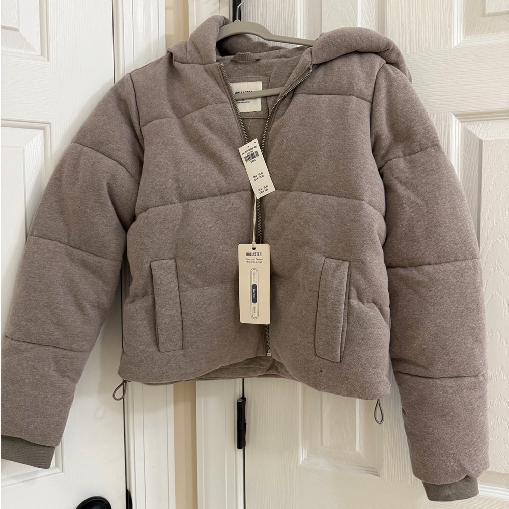 Hollister Women’s Jersey Soft Puffee Jacket - Taupe